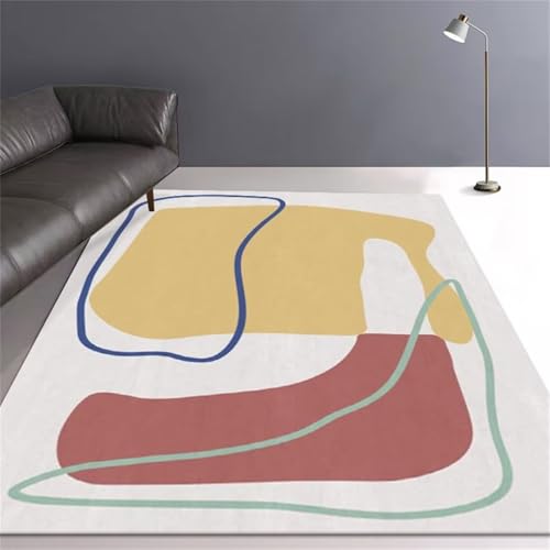 Kurzfloorteppiche Teppich Mädchen Rot und gelb Farbschema Wohnzimmer Balkon Zubehör modern anpassbar Teppich Mädchen Spielteppich 70x140cm Kurzfloorteppiche Teppich Mädchen Rot und gelb Farbschema Wohnzimmer Balkon Zubehör modern anpassbar Teppich Mädchen Spielteppich 70x140cm von RUGMRZ