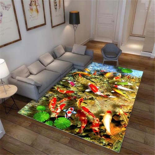 RUGMRZ Abwaschbarer Teppich 200X300Cm Terrasse Outdoor Rot Dünn Kinderteppich Mädchen Dekoration Wohnzimmerfischschule Lotusblattmuster Muss Für Neue Hausdekorati RUGMRZ Abwaschbarer Teppich 200X300Cm Terrasse Outdoor Rot Dünn Kinderteppich Mädchen Dekoration Wohnzimmerfischschule Lotusblattmuster Muss Für Neue Hausdekorati von RUGMRZ