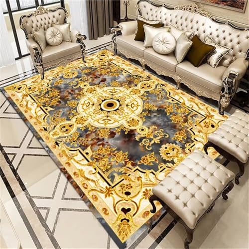 RUGMRZ Aesthetic Teppich Designer 120x200CM tür Schallisolierung Kinder Grau EIN gelber, luxuriöser Blumenteppich. Schlafzimmers Kinderteppich Small Rugs for Living Room RUGMRZ Aesthetic Teppich Designer 120x200CM tür Schallisolierung Kinder Grau EIN gelber, luxuriöser Blumenteppich. Schlafzimmers Kinderteppich Small Rugs for Living Room von RUGMRZ