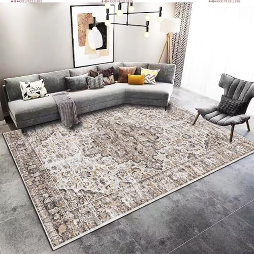 RUGMRZ Anti Rutsch Bettvorleger Schlafzimmer Teppich Gris 180x280CM, Großer Floral rétro for Mädchen Kinderzimmer Mädchen Esstisch von RUGMRZ