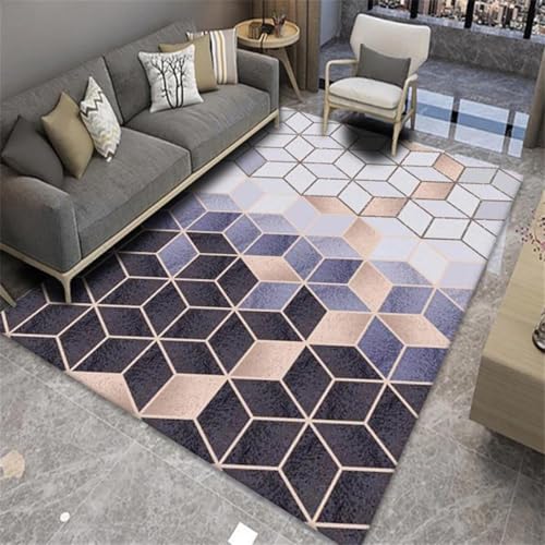 RUGMRZ Anti Rutsch Teppich 120X180Cm Tepich In Wohnzimmer 17 Violett Einfaches Heim Schlafzimmer Geometrisch Maschinenwaschbar Bürostuhl Geeignet Rugs for Bedroom von RUGMRZ