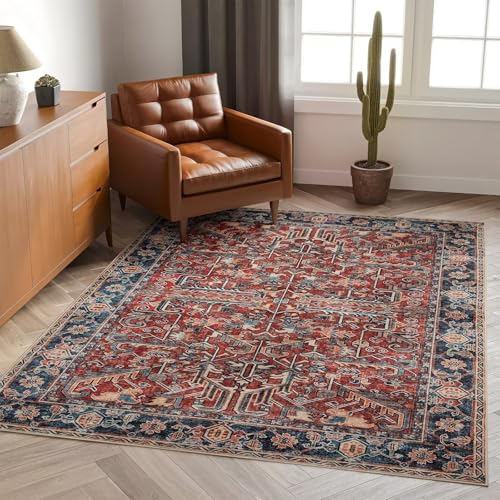 RUGMRZ Anti Rutsch Teppich Fußbodenheizung Geeignet 100x160cm,Rot,Vintage Stil für Gaming Zimmer,Balkon,Unter Schreibtischstuhl RUGMRZ Anti Rutsch Teppich Fußbodenheizung Geeignet 100x160cm,Rot,Vintage Stil für Gaming Zimmer,Balkon,Unter Schreibtischstuhl von RUGMRZ