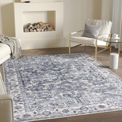 RUGMRZ Anti Rutsch Teppich rutschfest 60x90cm,Blau Fussmatte Innen Waschbar,Retro-Design für Flur,Innen,Eingang RUGMRZ Anti Rutsch Teppich rutschfest 60x90cm,Blau Fussmatte Innen Waschbar,Retro-Design für Flur,Innen,Eingang von RUGMRZ