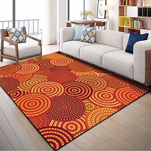 RUGMRZ Anti Teppich Rutsch Kreative Geometrie Teppich rutsch Stop orange wohnzimmertisch rund treppen Teppich Anti Teppich rutsch schlafzimmermöbel50x80CM von RUGMRZ