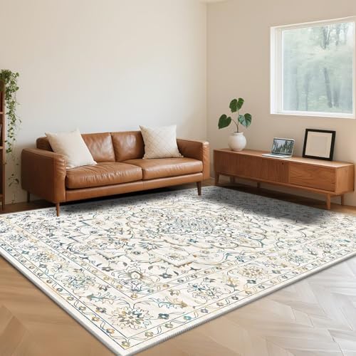 RUGMRZ Antirutsch Bettumrandung Teppich 160X200cm,Waschbar In Waschmaschine Blumenmuster Hellblaufür Wohnzimmer,Balkon,Esstisch von RUGMRZ