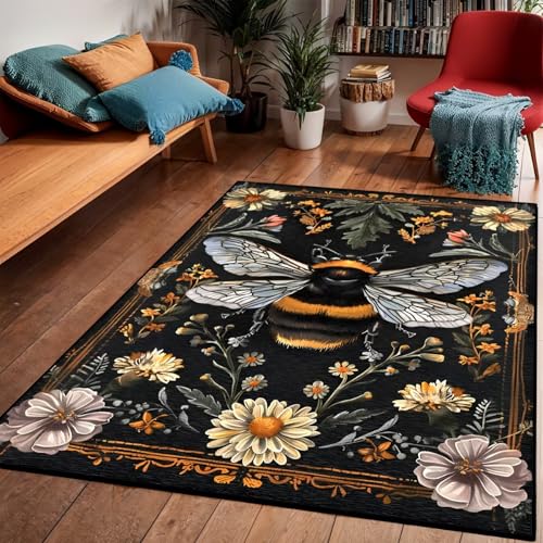 RUGMRZ Antirutsch Bettvorleger Schlafzimmer rutschfest 60x90cm,Schwarz Fußmatten Innen,Blumenmuster für Wohnzimmer,Eingangsinnen,Haustür RUGMRZ Antirutsch Bettvorleger Schlafzimmer rutschfest 60x90cm,Schwarz Fußmatten Innen,Blumenmuster für Wohnzimmer,Eingangsinnen,Haustür von RUGMRZ