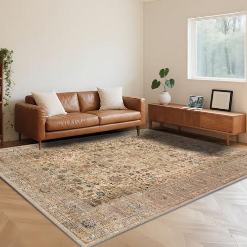 RUGMRZ Antirutsch Wohnzimmerteppich 160X250cm,Pflegeleicht Traditionelles Retro Beigefür Schlafzimmer,Terrasse,Büro von RUGMRZ