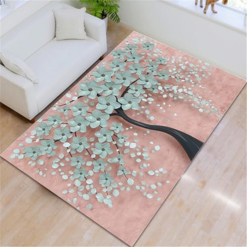 RUGMRZ Auslegware Kinderzimmer 180X250Cm Outdoorteppich Rosa Dekoration Wohnung Modern Outdoor Teppich Groß Wohnzimmer Großkristallbaummuster High-End Dekoratives Wohn von RUGMRZ