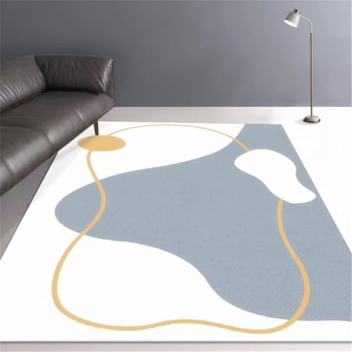 RUGMRZ Baby Teppich Junge Abstrakte Kunst rutschfest Waschbar Weiß Teppiche Für Schlafzimmer Blau Design Lang 200X300CM RUGMRZ Baby Teppich Junge Abstrakte Kunst rutschfest Waschbar Weiß Teppiche Für Schlafzimmer Blau Design Lang 200X300CM von RUGMRZ