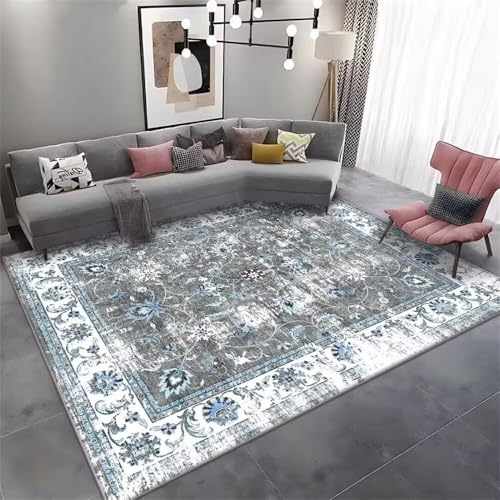 RUGMRZ Baby Teppich Mädchen 180x250CM Couchtisch Kinderteppich Jungen Blau Grauer, schmutzabweisender, Retro-stilvoller Teppich. kuschelige teppiche Schreibtisch RUGMRZ Baby Teppich Mädchen 180x250CM Couchtisch Kinderteppich Jungen Blau Grauer, schmutzabweisender, Retro-stilvoller Teppich. kuschelige teppiche Schreibtisch von RUGMRZ