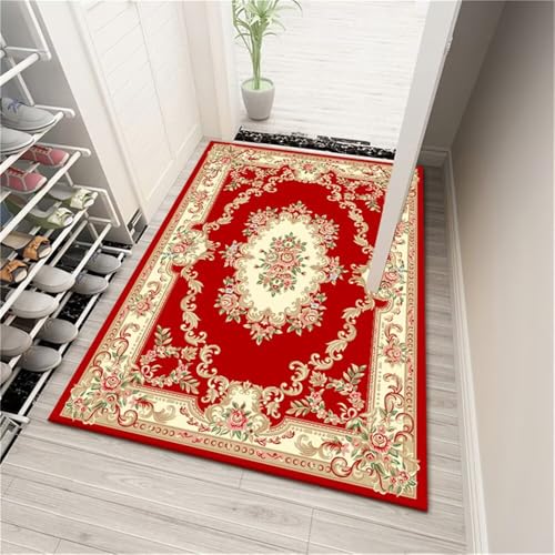 RUGMRZ Babyzimmer Teppich Junge Designer Roter Retro-Stil waschbar Sitzecke Kinderzimmer Kinderteppiche Mädchen 60X90CM von RUGMRZ