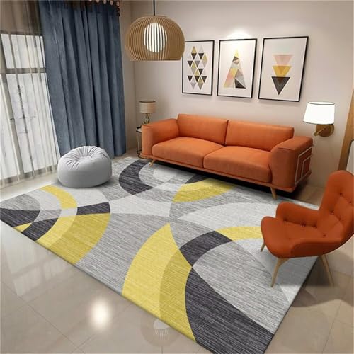 RUGMRZ Bad Teppich Deko Terrasse Grau-gelbes geometrisches Design Outdoorteeppich Jugendzimmer 100X160CM RUGMRZ Bad Teppich Deko Terrasse Grau-gelbes geometrisches Design Outdoorteeppich Jugendzimmer 100X160CM von RUGMRZ