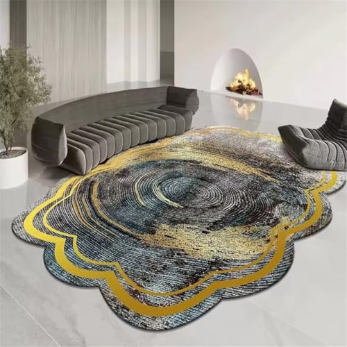 RUGMRZ Badteppich 170X240Cm Teppichläufer rutschfest 25 Grün Wohnzimmer Sofa Teppich Kinderteppich Mädchen Leichtes Luxus Exotische Sand Fließen Gold Heim Unregelmäßige von RUGMRZ