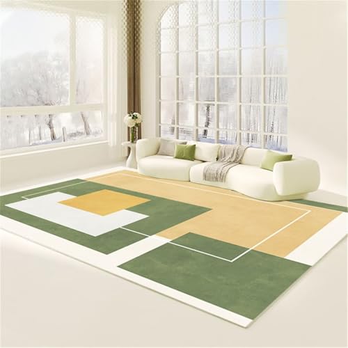 RUGMRZ Badteppich Gelb-grünes rechteckiges geometrisches Design, pflegeleicht und rutschfest 180X250CM von RUGMRZ