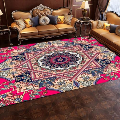 RUGMRZ Balkon Teppich 60x120CM ankleidezimmer Camping rot Blauer Retro-Blumen-Teppich. Moderne Wohnzimmeraccessoires Anti Rutsch Kinderzimmer RUGMRZ Balkon Teppich 60x120CM ankleidezimmer Camping rot Blauer Retro-Blumen-Teppich. Moderne Wohnzimmeraccessoires Anti Rutsch Kinderzimmer von RUGMRZ