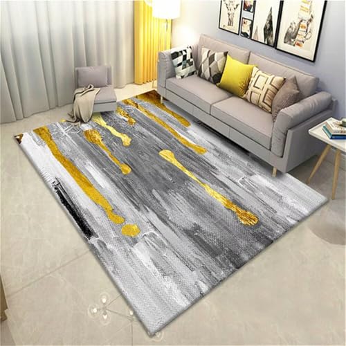 RUGMRZ Bettvorleger Kinderteppich Klein Graues gelbes Farbschema modern anpassbar Bad Teppiche Couchtisch Groß 200X300CM RUGMRZ Bettvorleger Kinderteppich Klein Graues gelbes Farbschema modern anpassbar Bad Teppiche Couchtisch Groß 200X300CM von RUGMRZ