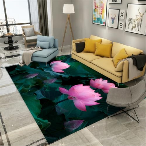 RUGMRZ Bettvorleger Schlafzimmer 130X190Cm Bad Matte Türkis Rustikale Deko Waschbare Teppiche Für Küchedas Lotusblattmuster Ist EIN Muss Die Dekoration Eines Ne RUGMRZ Bettvorleger Schlafzimmer 130X190Cm Bad Matte Türkis Rustikale Deko Waschbare Teppiche Für Küchedas Lotusblattmuster Ist EIN Muss Die Dekoration Eines Ne von RUGMRZ
