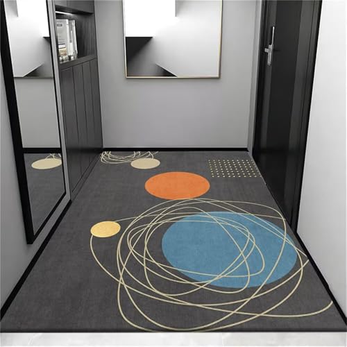 RUGMRZ Bodenteppich Ornament Eingangstür Farbe kreisförmiges geometrisches Design Anti-Rutsch Landhausstil Deko Teppich 60X90CM von RUGMRZ