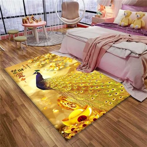 RUGMRZ Bürostuhl Unterlage Teppich Baby Teppich Erwachsene Schlafzimmer Teppich gelb Kunst Designer Zubehör pflegeleicht Teppich rutschfest 180X280CM von RUGMRZ