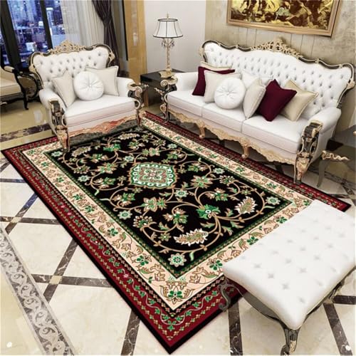 RUGMRZ Bürostuhl Unterlage Teppich Balkon Outdoor Roter Retro-Stil waschbar Couchtisch Deko Mädchen Zimmer 180X280CM von RUGMRZ