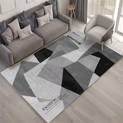 RUGMRZ Camping Teppich Teppiche Schlafzimmer Kleiner 160x230CM Area Rugs Grau Schwarzer moderner geometrischer schmutzabweisender Kinder RUGMRZ Camping Teppich Teppiche Schlafzimmer Kleiner 160x230CM Area Rugs Grau Schwarzer moderner geometrischer schmutzabweisender Kinder von RUGMRZ
