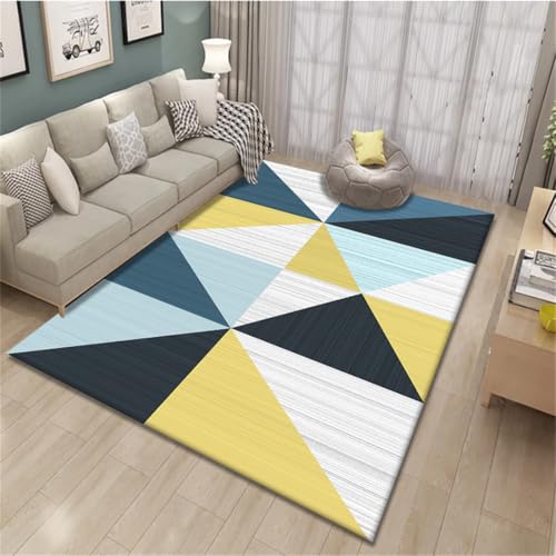 RUGMRZ Carpet Bedroom 180X280Cm Kinder Teppich Mädchen 39 Farbige Schlafzimmer Wohnzimmer Einfache Heimwettgeometrie Gelb Blau Living Room Für von RUGMRZ