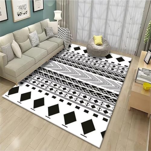 RUGMRZ Carpet Fußmatten Für Drinnen Schwarzer Schmutzabweisender Teppich Für Schlafzimmer, Rechteckiger Teppich, rutschfest Schlafzimmer Teppiche 120X180Cm 3Ft 11.2''X5Ft 10.9'' von RUGMRZ