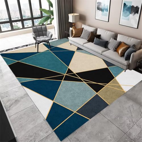 RUGMRZ Carpet Living RoomTeppich Büro Mädchen Kinderzimmer Teppich 170x230CM Spielmatte BlauSchwarzer gelber moderner Teppich. Weich RUGMRZ Carpet Living RoomTeppich Büro Mädchen Kinderzimmer Teppich 170x230CM Spielmatte BlauSchwarzer gelber moderner Teppich. Weich von RUGMRZ