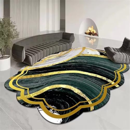 RUGMRZ Carpet Store Teppich 200X300Cm Zimmer Einrichtung 19 Grün Teenager Deko Wohnzimmer Waschbar In Waschmaschine Leichtes Luxus Exotische Sand Fließen Gold Heim Unregelmäßige von RUGMRZ