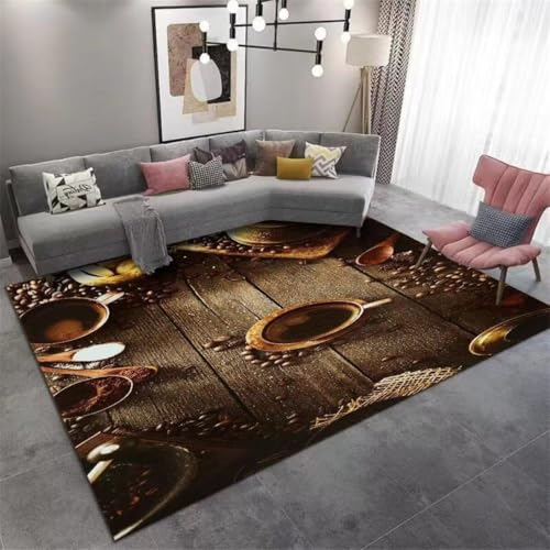RUGMRZ Couch Teppich Wohnzimmer 50X80Cm Groß 9 Braun Einfaches Modernes Mit Schmutziger Quadratischer Bettseite Rutschstop Bettumrandung von RUGMRZ