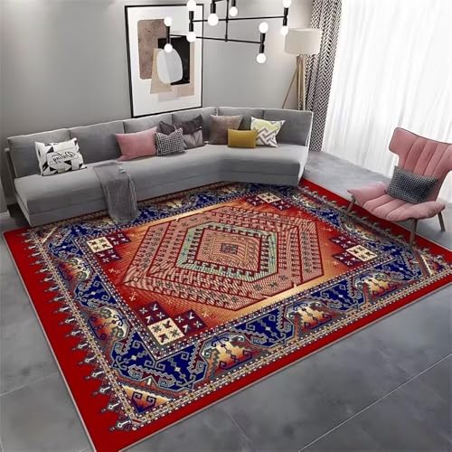 RUGMRZ Creative Color Matching Teppich 80x150CM angepasst Werden Aussenbereich Fußboden Vorleger rot Blauer Retro-Blumen-Teppich Balkon Outdoor Dekoration Wohnzimmer RUGMRZ Creative Color Matching Teppich 80x150CM angepasst Werden Aussenbereich Fußboden Vorleger rot Blauer Retro-Blumen-Teppich Balkon Outdoor Dekoration Wohnzimmer von RUGMRZ