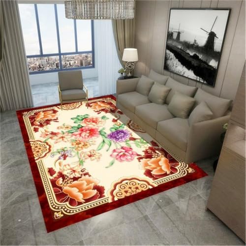 RUGMRZ Deko Artikel Vintage Schlafzimmer Klassische Kunst Lauferteppich Flur Lang Rot Kuscheliger Teppich The Carpet 140X200CM RUGMRZ Deko Artikel Vintage Schlafzimmer Klassische Kunst Lauferteppich Flur Lang Rot Kuscheliger Teppich The Carpet 140X200CM von RUGMRZ