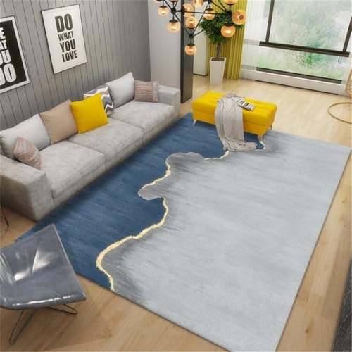RUGMRZ Deko Boden Abstrakte Kunst rutschfest Waschbar Blau Spielteppich Baby Grau Teppich Allergiker Geeignet Küchen 100X100CM RUGMRZ Deko Boden Abstrakte Kunst rutschfest Waschbar Blau Spielteppich Baby Grau Teppich Allergiker Geeignet Küchen 100X100CM von RUGMRZ