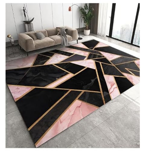 RUGMRZ Deko Esstisch Teppich 80X120Cm Waschbare+Teppiche 5 Schwarz Schreibtisch Gross Leichtes Geometrisches Wohnzimmer Mit Marmorsofa Rosa RUGMRZ Deko Esstisch Teppich 80X120Cm Waschbare+Teppiche 5 Schwarz Schreibtisch Gross Leichtes Geometrisches Wohnzimmer Mit Marmorsofa Rosa von RUGMRZ