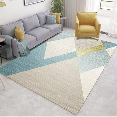 RUGMRZ Deko Esszimmer Teppich Schlafzimmer 300x400CM Couch Wohnzimmer blau Moderner geometrischer Couchtisch XXL von RUGMRZ