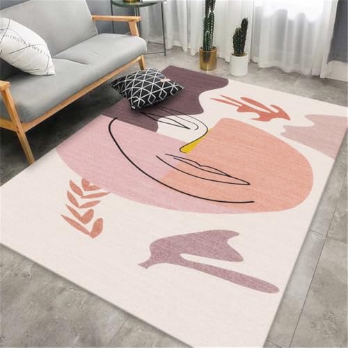 RUGMRZ Deko Esszimmer Teppiche Abstrakte Kunst rutschfest Waschbar Teppich Bad Rosa Kuschel Retro 200X200CM RUGMRZ Deko Esszimmer Teppiche Abstrakte Kunst rutschfest Waschbar Teppich Bad Rosa Kuschel Retro 200X200CM von RUGMRZ