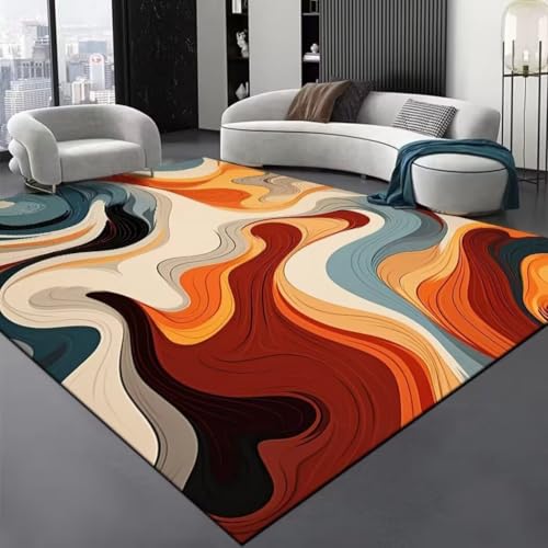 RUGMRZ Deko Für Wohnzimmer Rutschfestes Verschmutzungsbeständiges Waschbares Abstrakt Modern Möbel Teppich Mehrfarbige Landhaus Balkon Outdoor 50X80CM von RUGMRZ