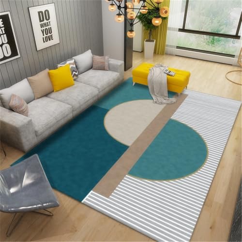 RUGMRZ Deko Fürs Zimmer Abstrakte Kunst rutschfest Waschbar Mädchen Blau Teppich Bad Kinderzimmer Teppiche 50X80CM von RUGMRZ