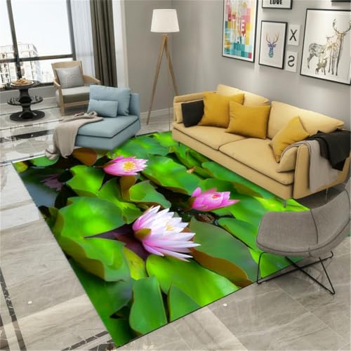 RUGMRZ Deko Küche 300X400Cm Spiel Teppich Mädchen Grün Wohnzimmer Dekoration Waschbarer Läufer Moderndas Lotusblattmuster Ist EIN Muss Für Die Eines Neuen Hauses von RUGMRZ