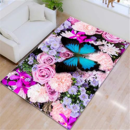 RUGMRZ Deko Teenager Mädchen 170X240Cm Bedroom Carpet Rosa Fußbodenheizung Teppich Modern Antirutschunterlagewohnzimmer Schlafzimmer Warmes Blumenmuster RUGMRZ Deko Teenager Mädchen 170X240Cm Bedroom Carpet Rosa Fußbodenheizung Teppich Modern Antirutschunterlagewohnzimmer Schlafzimmer Warmes Blumenmuster von RUGMRZ