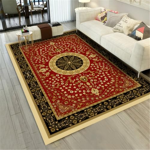RUGMRZ Dekoration Teenager Mädchen Zimmer Vintage Sichere Inneneinrichtung Bad Teppich Waschbar Rot Waschbare Teppiche In Waschmaschine Esstisch 200X300CM von RUGMRZ