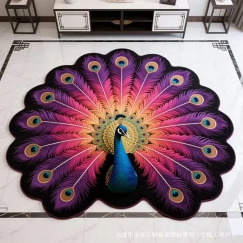 RUGMRZ Dekoration Wohnung Rutschfestes Verschmutzungsbeständiges Wasserwäschbares Pfauen-Öffnungsmuster Schlafzimmer Violett Teppich Günstig Kinderteppiche Mädchen 300X400CM RUGMRZ Dekoration Wohnung Rutschfestes Verschmutzungsbeständiges Wasserwäschbares Pfauen-Öffnungsmuster Schlafzimmer Violett Teppich Günstig Kinderteppiche Mädchen 300X400CM von RUGMRZ