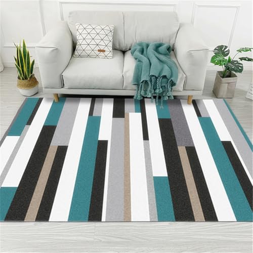 RUGMRZ Designer Teppich 140X200Cm Carpet Bedroom Mehrfarbig Balkon Dekoration Waschbare+Teppiche Mädchen Kinderzimmergeometrisches Einfaches Sofa Wohnzimmer Flur rutschfest W von RUGMRZ