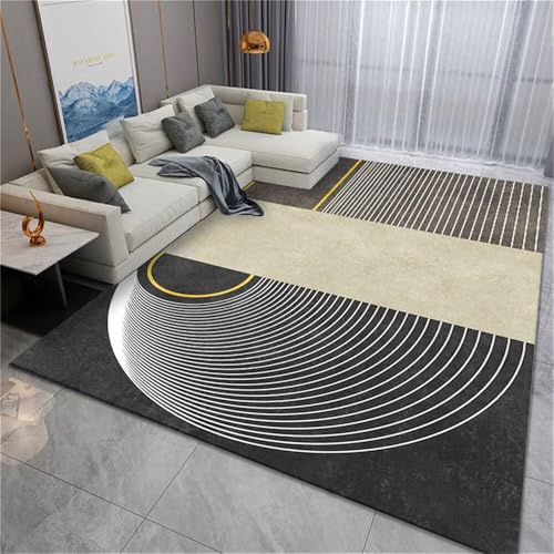 RUGMRZ Designer Teppich Graues geometrisches Design modern langlebig waschbar Spielteppich 100x160cm von RUGMRZ