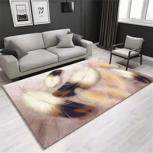 RUGMRZ Designer Teppich büro bodenmatte 160x200CM elegant Wohnzimmer möbel Mehrfarbig Mit Federn verzierter schmutzfangmatte Zimmer Teppichen von RUGMRZ