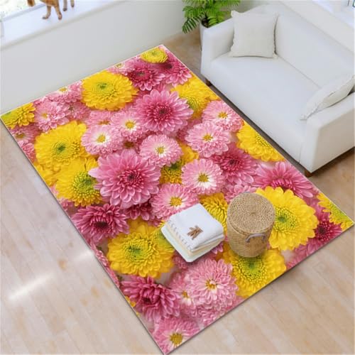 RUGMRZ Designer Teppiche 120X160Cm Teppich Motiv Rosa Haus Dekoration Modern XXL Flurdekowohnzimmer Mädchen Schlafzimmer Warmes Blumenmuster Gelb RUGMRZ Designer Teppiche 120X160Cm Teppich Motiv Rosa Haus Dekoration Modern XXL Flurdekowohnzimmer Mädchen Schlafzimmer Warmes Blumenmuster Gelb von RUGMRZ