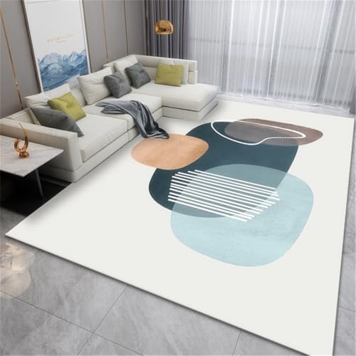 RUGMRZ Draußen Teppich Abstrakte Kunst rutschfest Waschbar Weiß Möbelgleiter Blau Rugs for Living Room XXL 180X250CM RUGMRZ Draußen Teppich Abstrakte Kunst rutschfest Waschbar Weiß Möbelgleiter Blau Rugs for Living Room XXL 180X250CM von RUGMRZ
