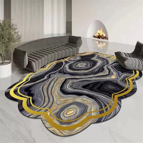 RUGMRZ Esstisch Deko Teppiche 140X200Cm Wohnzimmer Teppich 20 Violett Terrassenteppich Kinderzimmer Jungs Leichtes Luxus Exotische Sand Fließen Gold Heim Unregelmäßige von RUGMRZ