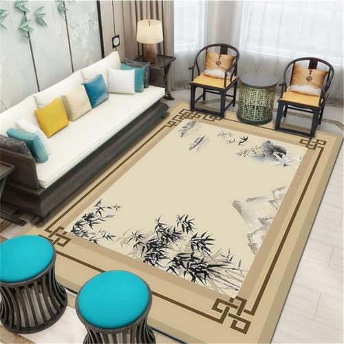 RUGMRZ Esstisch Deko Teppiche 50X80Cm Babyteppich Helle Farbe Schlafzimmers Kinderteppich Kinder Zimmer Dekoration Modernblumen, Vögel, Bäume Im Chinesischen Stil, Eleganz W von RUGMRZ