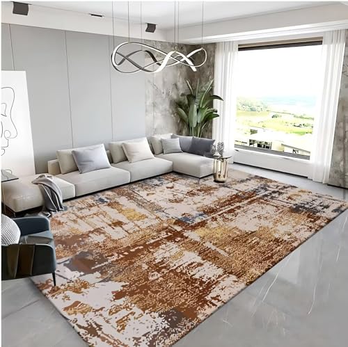 RUGMRZ Flach Teppich Weich 200x300cm,Braun Großer Teppich,Abstrakte Kunst für Wohnzimmer,Terrasse,Esstisch RUGMRZ Flach Teppich Weich 200x300cm,Braun Großer Teppich,Abstrakte Kunst für Wohnzimmer,Terrasse,Esstisch von RUGMRZ